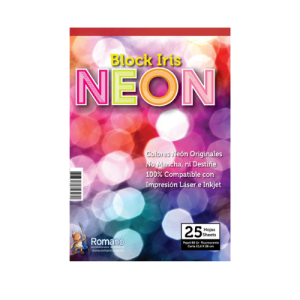 Block Iris Neón Carta X 25 Hojas_ Romano
