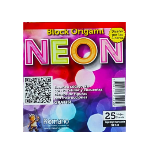 Block Iris Origami Neón 20 cm X 25 Hojas_ Romano