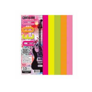 Cartulina Iris Neon Pqt por 20 Un. Colores Surtidos -ImpresionArte