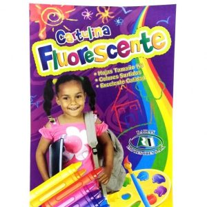 Cartulina Fluorescente 1/8 x 10 Un. Colores Surtidos - Escolar