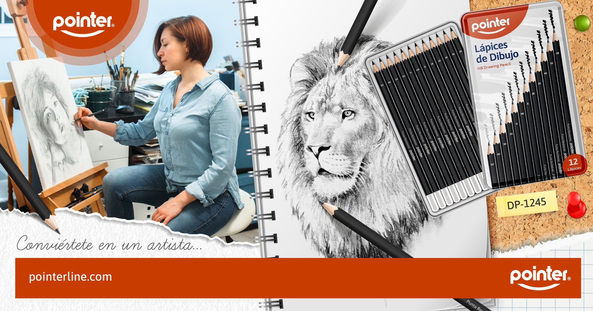 Set de Lápices de Dibujo Pointer x 12 Un-DP1245 - Imagen 3